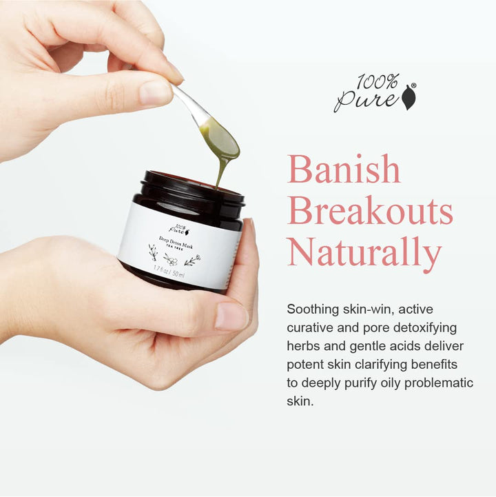 100% PURE Máscara facial de desintoxicación profunda de árbol de té...