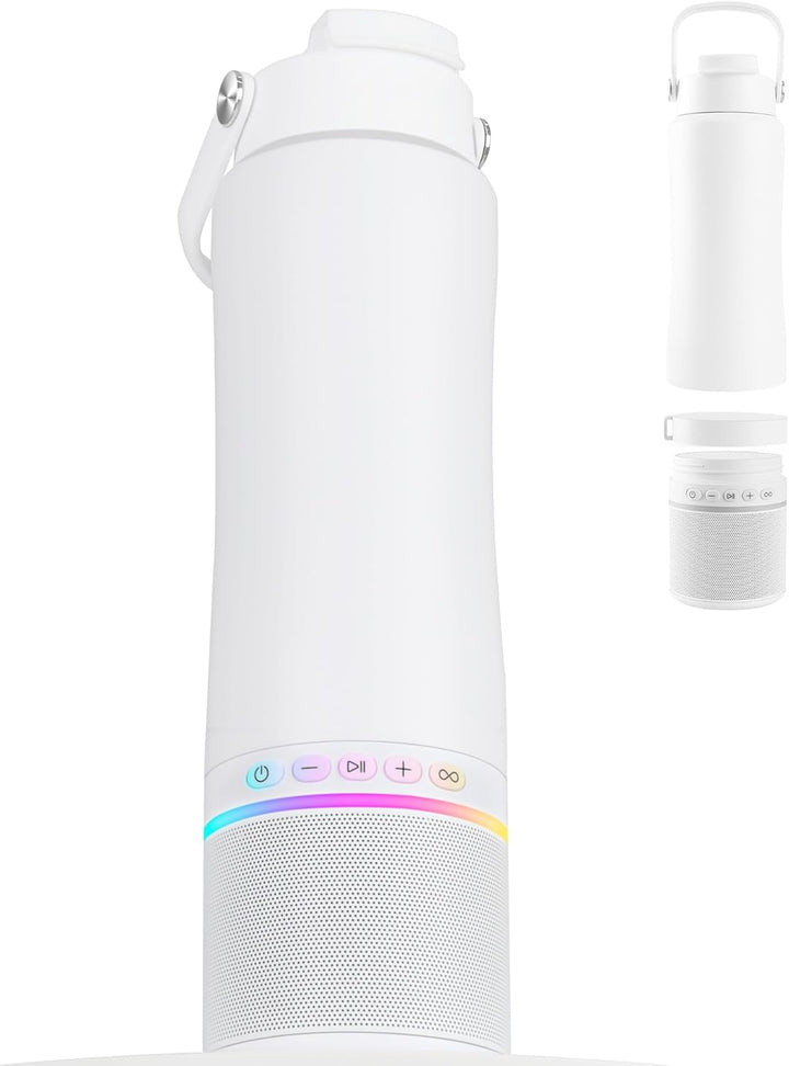 KAKULO Botella de agua con altavoz Bluetooth portátil, botellas de...