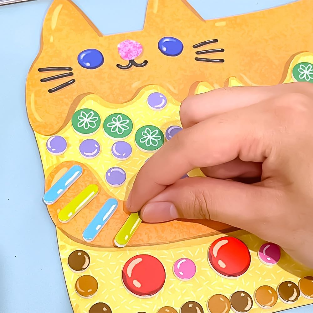 DJECO LPA Cakes & Sweets Collages Kit de mosaico – Crea tu propia chispa con purpurina para el hogar – Divertido y creativo para familiares y amigos, niños y niñas, educativo, kit de manualidades de