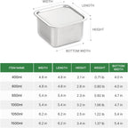 CuBE High 3Pcs Set de Contenedores de Acero Inoxidable para Alimentos con Tapa y 3 Accesorios de Cocina en Red Premium de Corea del Sur, Apto para Lavavajillas