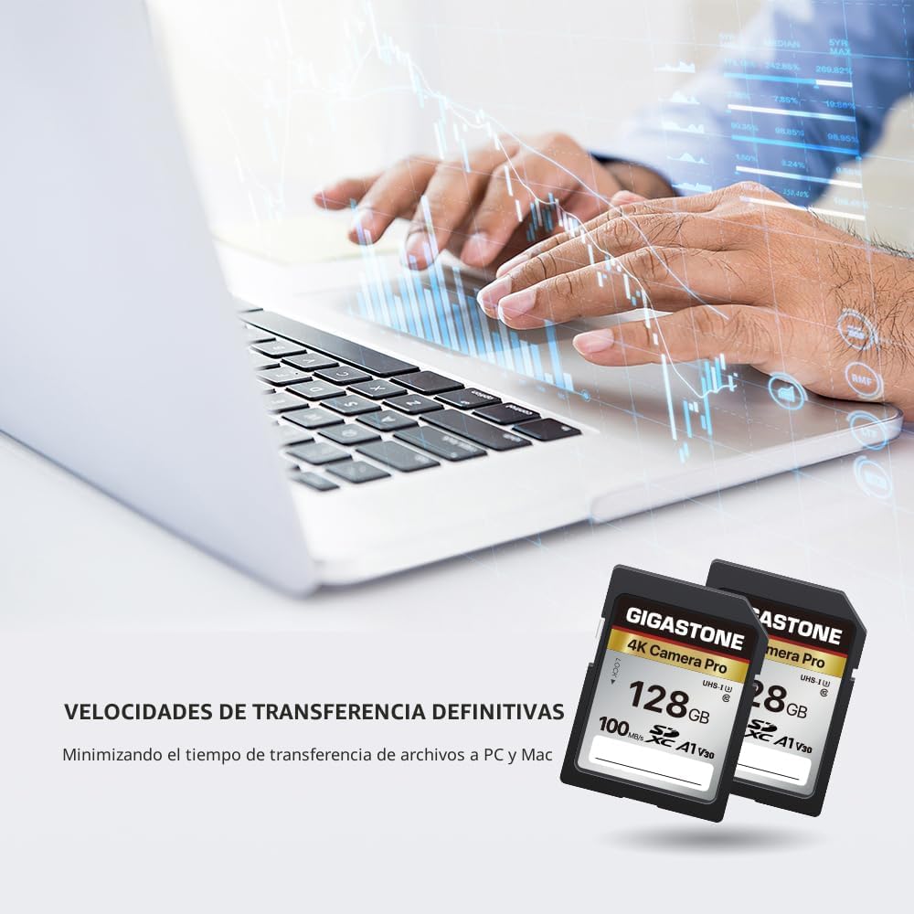 【5 años de recuperación de datos】GIGASTONE Tarjeta SD de 128 GB, 4K...