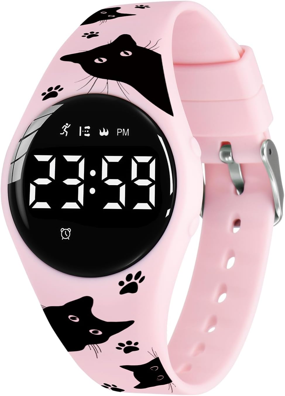 Relojes para niños y niñas, reloj deportivo digital con contador de pasos, podómetro, alarma de vibración, sin aplicación, impermeable, rastreador de fitness, reloj para niños, niñas, adolescentes