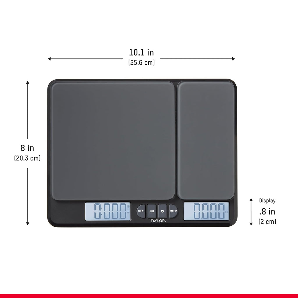 Taylor Báscula digital de cocina de doble plataforma: capacidad máxima de