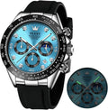 OLEVS Relojes Cronógrafo Masculinos de Moda Empresarial Analógico Quartz Reloj de Pulsera para Hombre, Cinturón de Silicona a prueba de agua con Luminiscente, Calendario
