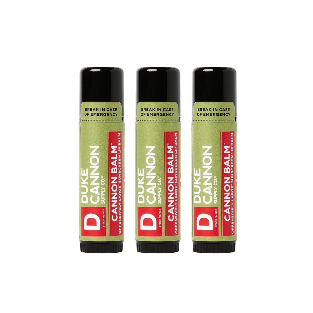 Duke Cannon Balm Bálsamo labial táctico paquete de 3 con SPF 15, 0....