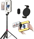 Anillo de luz magnético con soporte y clip para teléfono, trípode de 62 pulgadas para iPhone con luz, trípode de teléfono de 6000 mAh con luz para grabación de video, TikTok, YouTube, Vlogging, selfies, CRI>95