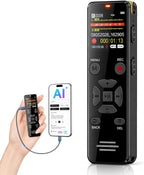 EVISTR Grabadora de voz digital 128GB AI Transcribir y resumir tomador de