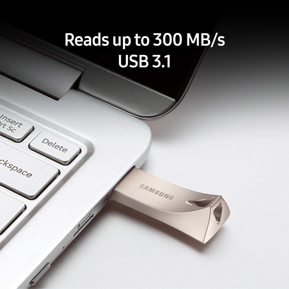 SAMSUNG BAR Plus 64 GB - 300 MB\/s Memoria Flash USB 3.1 Gris Titán...