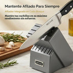 McCook Juego de cuchillos de cocina afilados con afilador incorporado