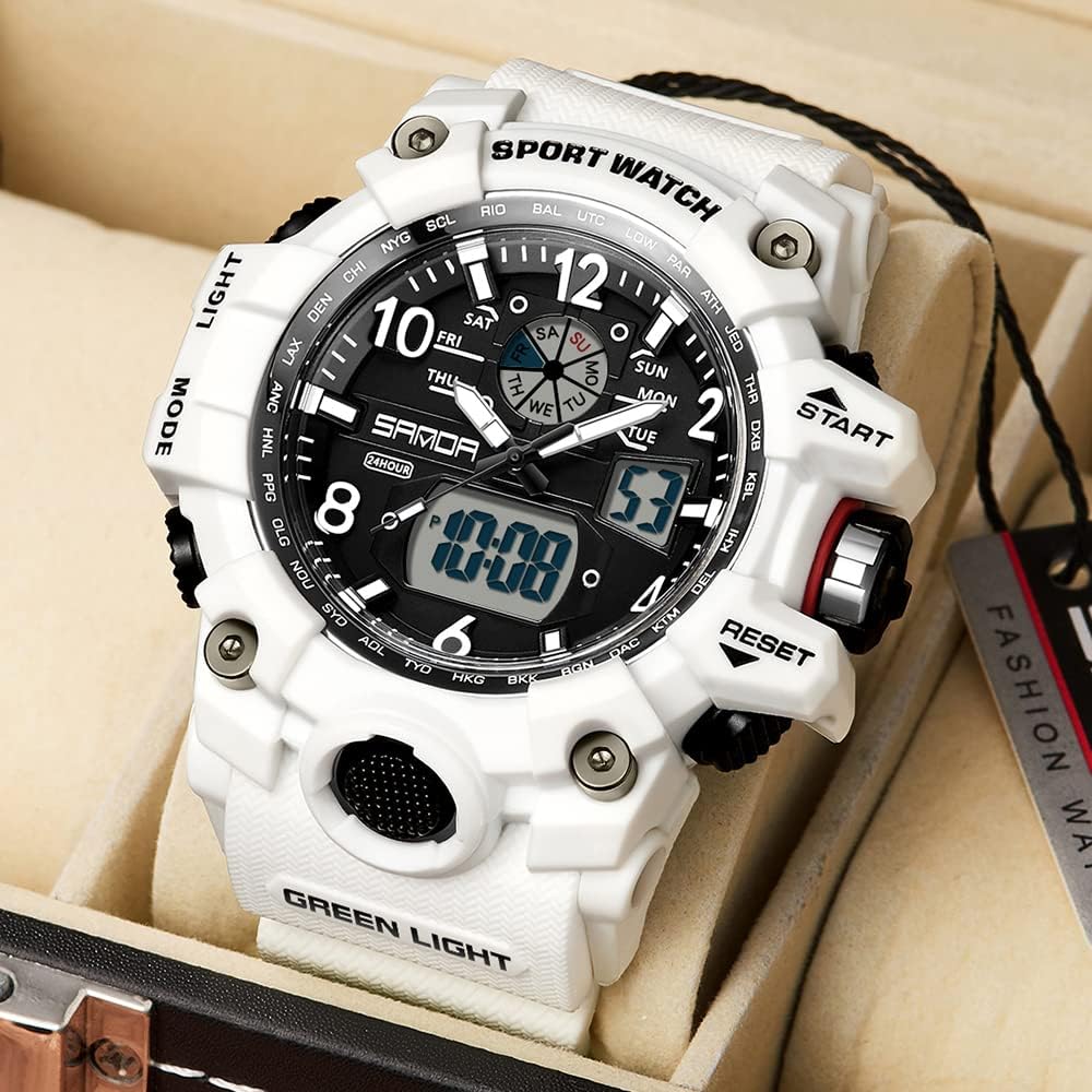 Relojes para Hombre Deportivos al Aire Libre Resistente al Agua Militar Reloj de Pulsera con Fecha Multifunción Táctico LED Alarma Cronómetro