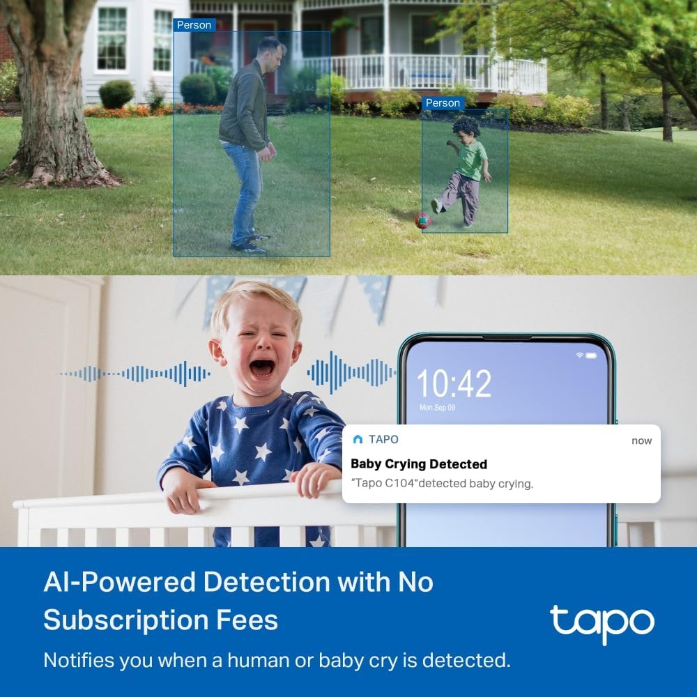 Cámara de seguridad Tapo para interiores\/exteriores de 1080p - Det...
