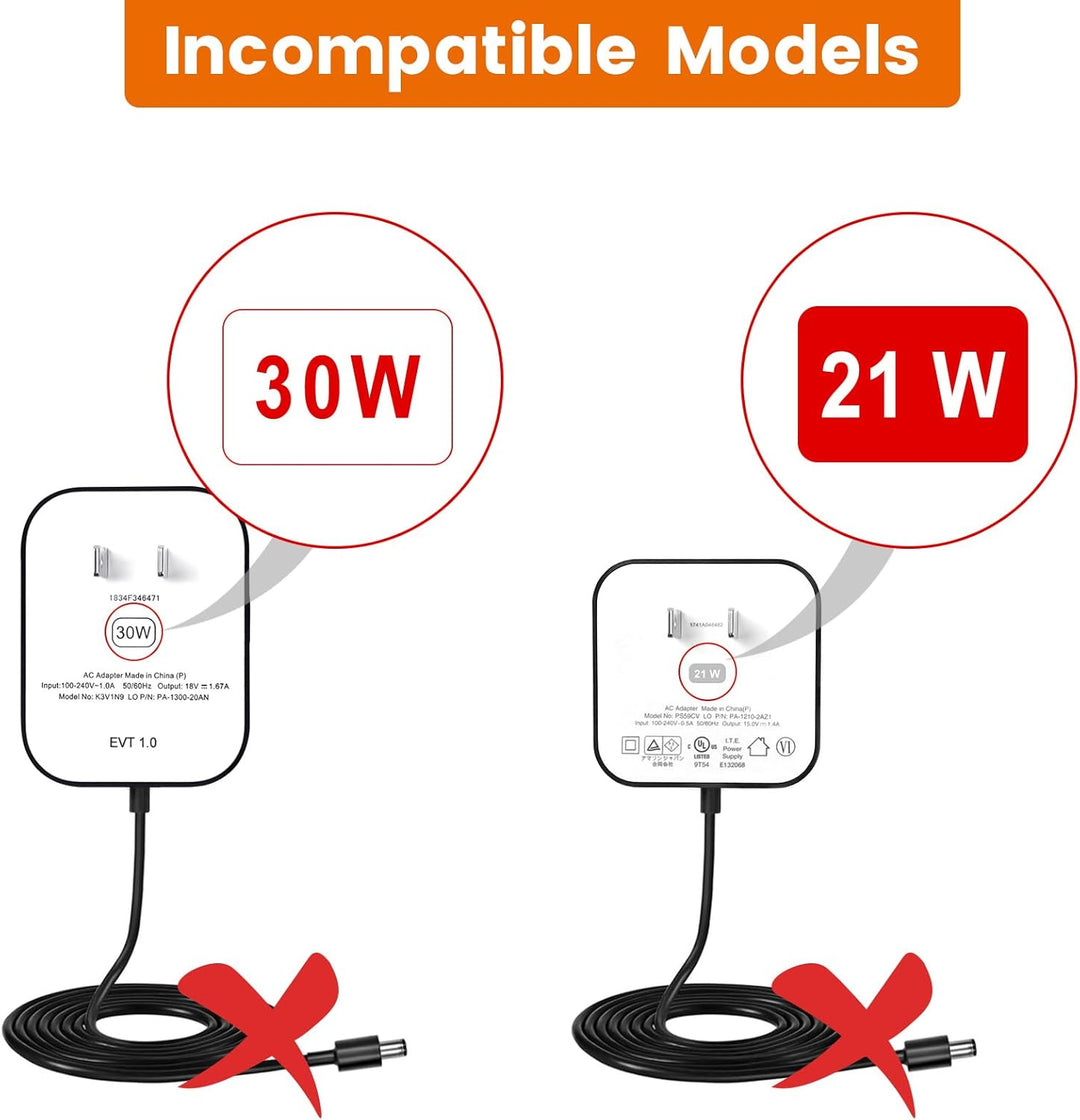 Adaptador de corriente de repuesto de 15 W para Echo Pop