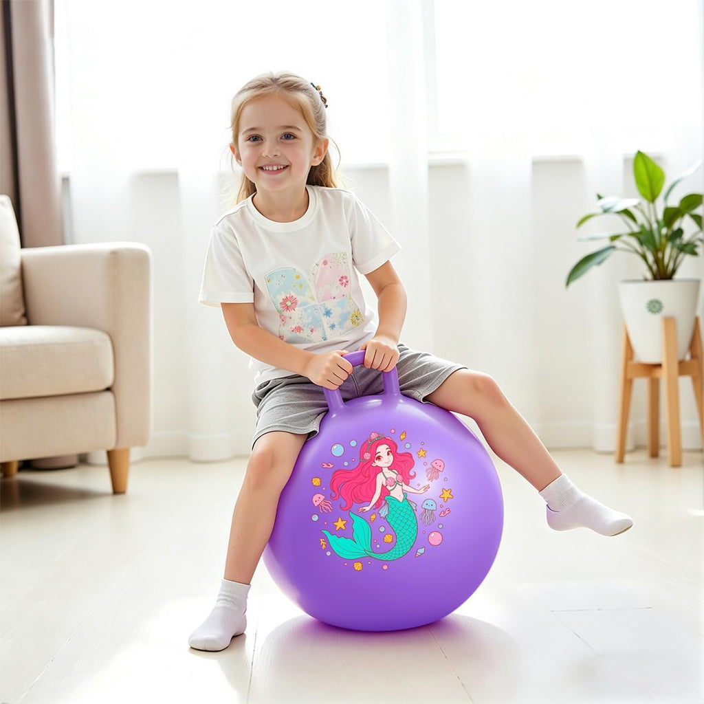 Hopper Ball para Niños de 3-8 años, 18in Pelota Rebotadora con Mango, Juguete de Sirena