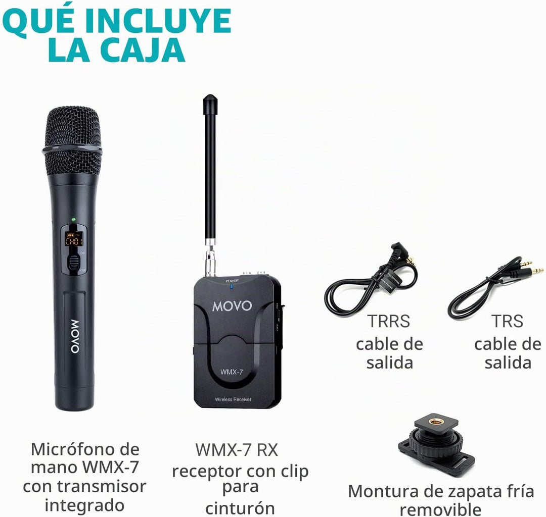 Movo WMX-7-TH+RX Sistema de micrófono inalámbrico de mano - Micrófo...