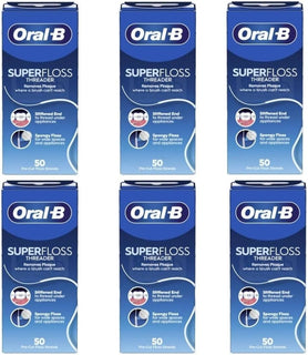 Hilo dental Oral-B Super Floss Threader, hebras precortadas, 50 uni...