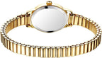 ADSBIAOYE Relojes pequeños de oro para mujer, números arábigos, fácil de leer, reloj analógico con banda de expansión de acero inoxidable, resistente al agua