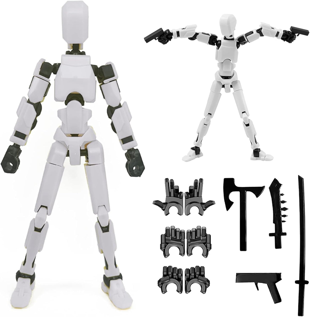 Dumwick Titan 13 Figura de Acción, 2025 New Lucky Robot 13 Figuras de Acción, Blanco