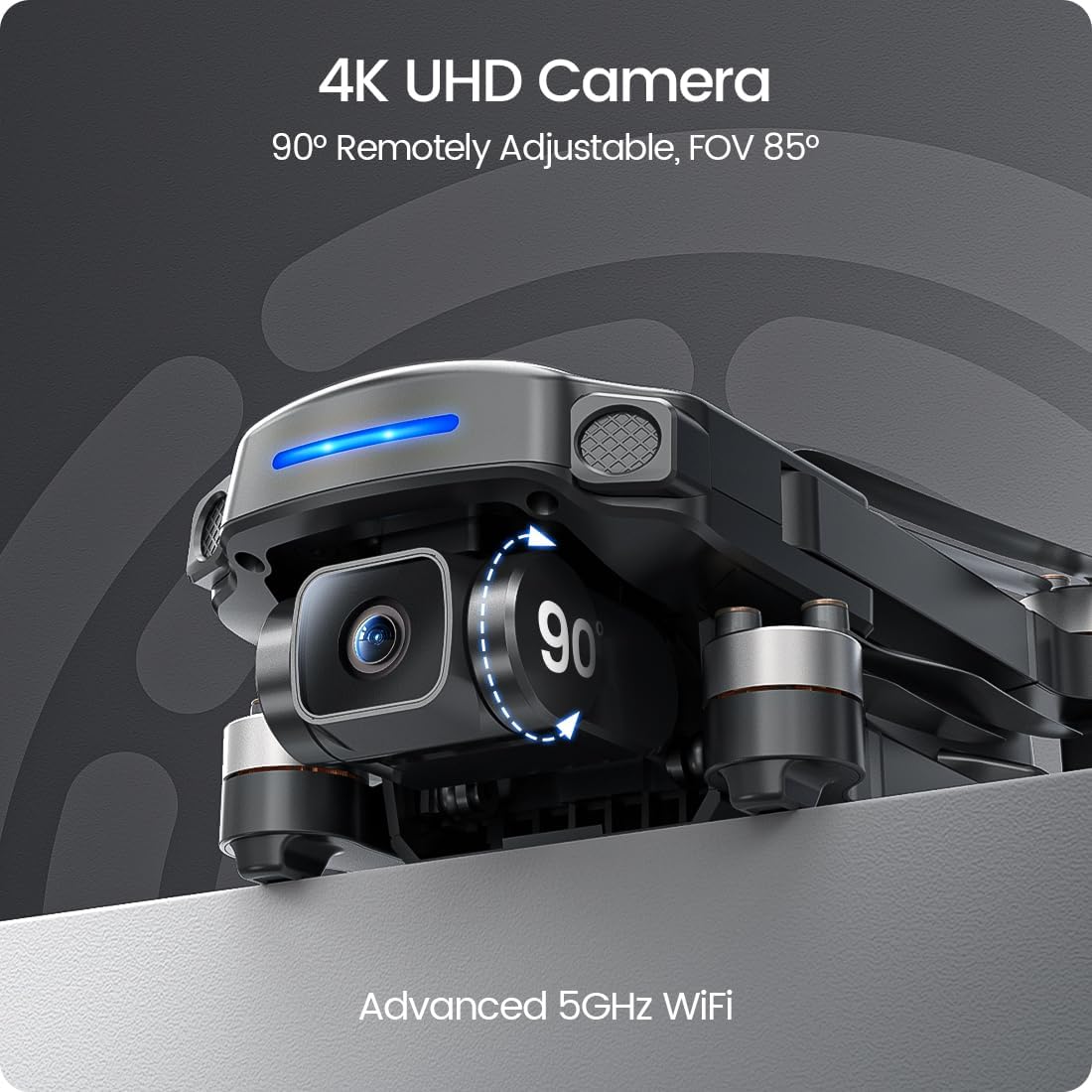 Holy Stone Drone GPS con cámara 4K UHD para adultos principiantes; HS360S 249g Quadcopter RC FPV plegable con rango de control de 10000 pies, motor sin escobillas, sígueme, regreso inteligente a casa