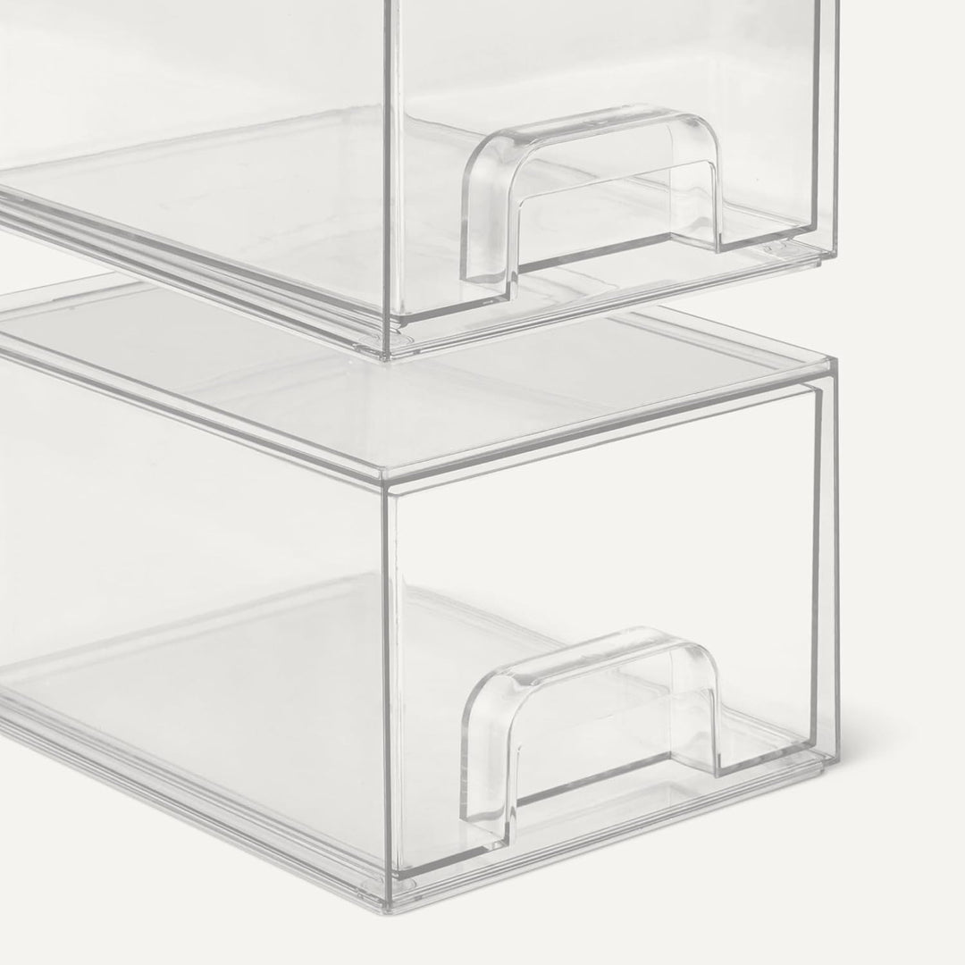 Amazon Basics Cajones organizadores de maquillaje apilables de plás...