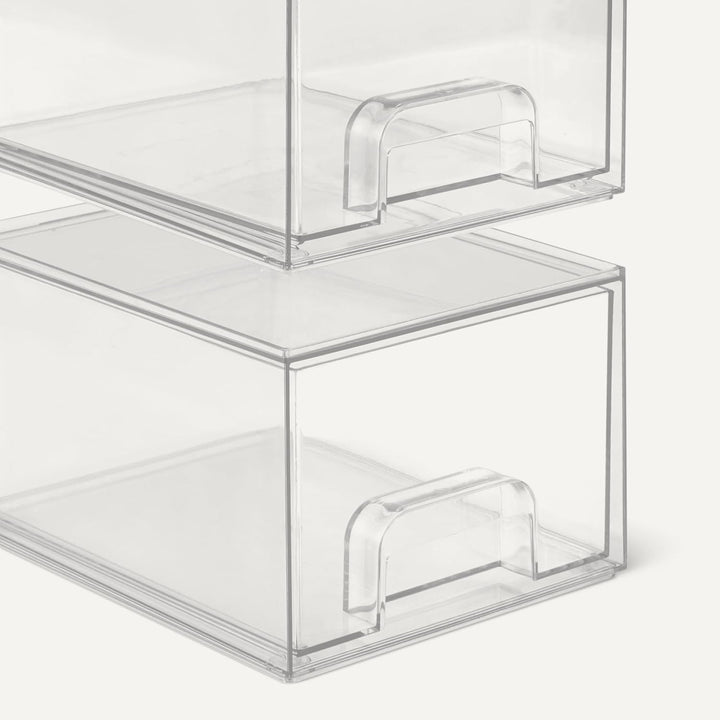 Amazon Basics Cajones organizadores de maquillaje apilables de plás...