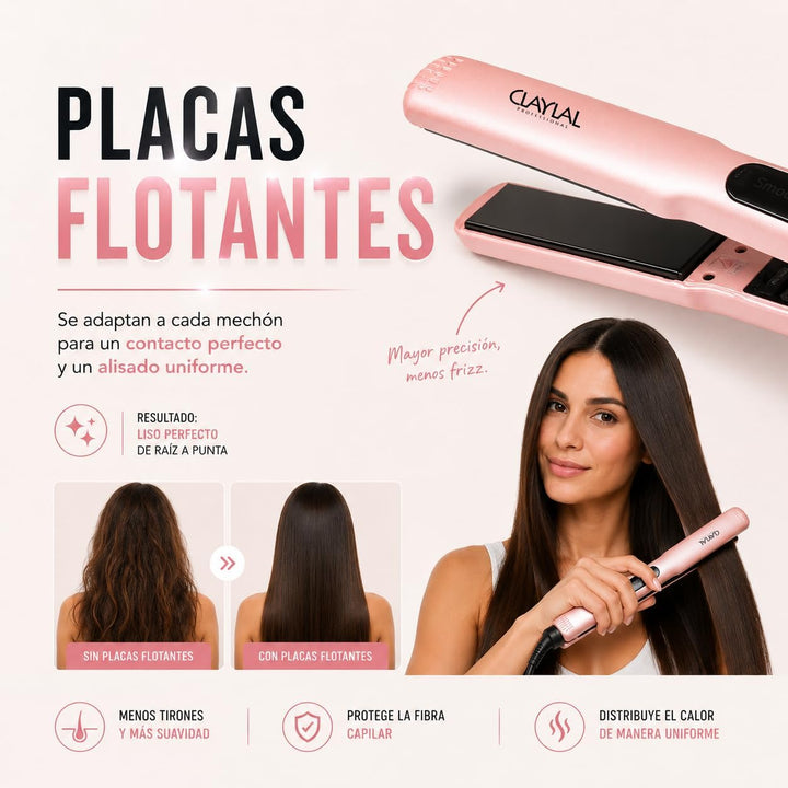 Plancha de cerámica para el cabello, planchas flotantes de 1¼ pulga...