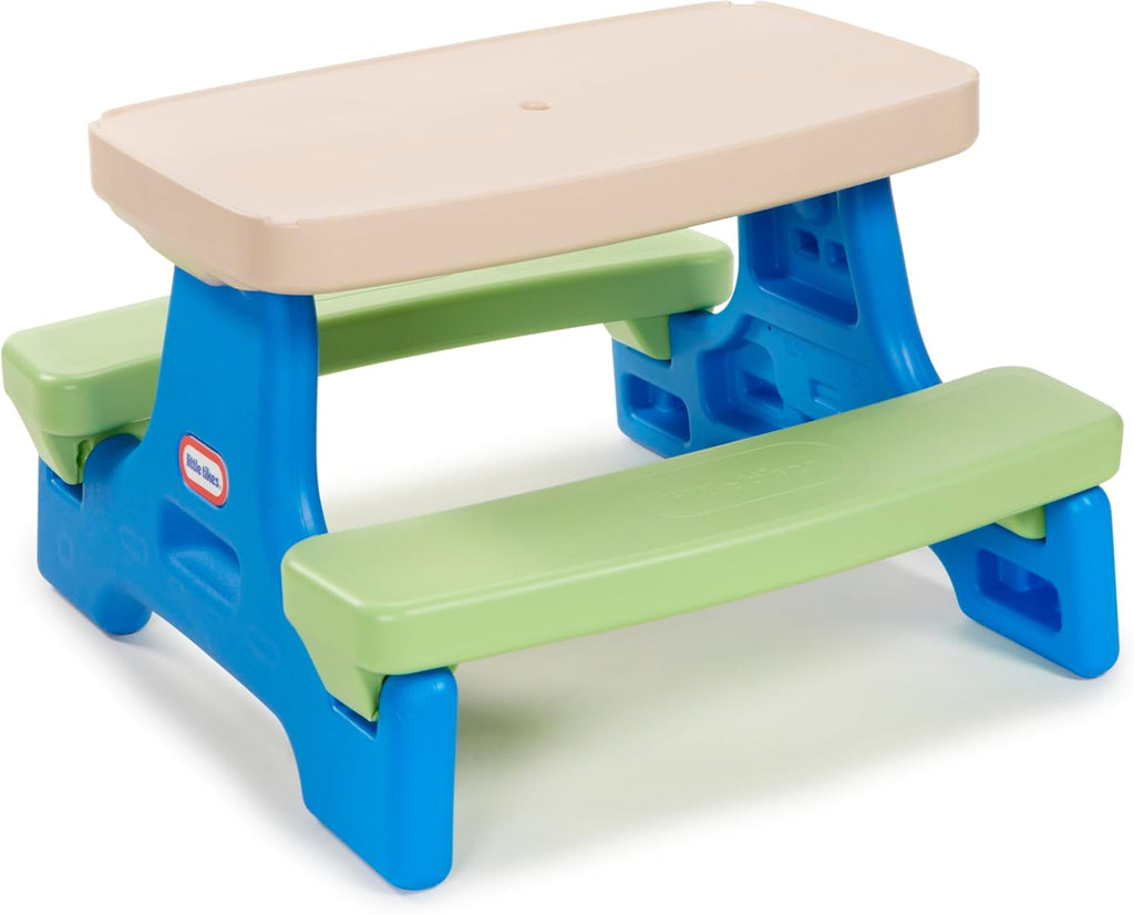 Little Tikes Mesa de picnic con paraguas fácil de guardar, Multicolor