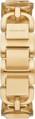 Michael Kors MK Empire - Reloj rectangular de acero inoxidable con correa de acero o cuero para mujer