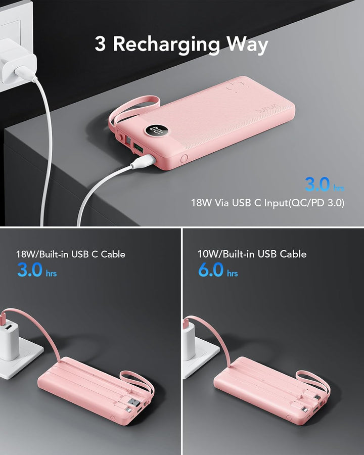 VRURC - Cargador de teléfono portátil, 20W PD de carga rápida portá...