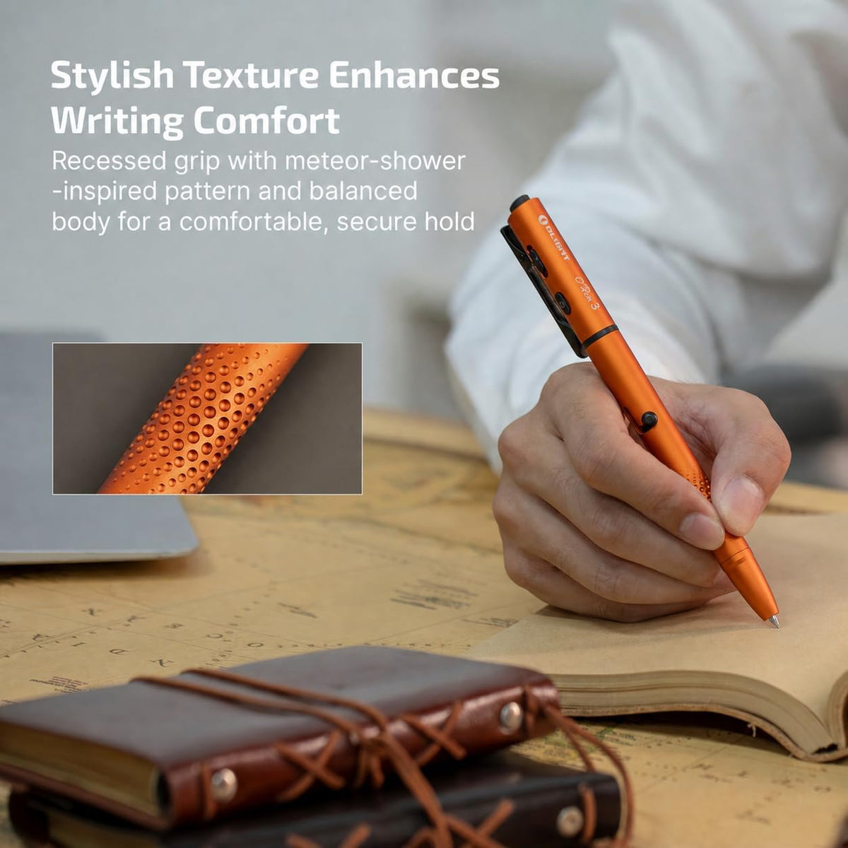 OLIGHT O'Pen 3 Pen - Linterna EDC recargable USB-C, naranja