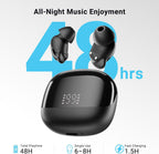 Auriculares para dormir T33, Bluetooth 6.0 con cancelación de ruido para dormir de lado, ANC hasta el 98 %, modo de sueño, tiempo de reproducción de 48 horas, auriculares pequeños