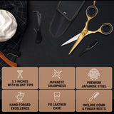 Ontaki Tijeras para barba y bigote para hombre, acero japonés de 5....