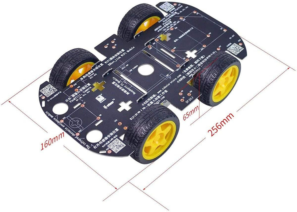 Chasis de Robot 4WD Robot Car Smart Chassis Kit con 4 motores TT para Arduino/Raspberry Pi/Jetson Nano, Kit DIY de aprendizaje de chasis robótico inteligente