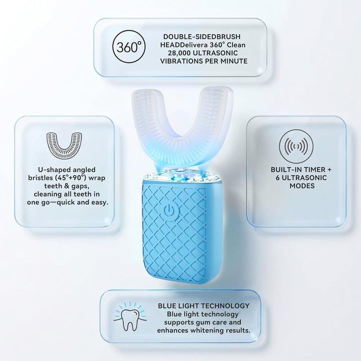 yeklike Sonic Electric - Cepillo de dientes en forma de U para adul...