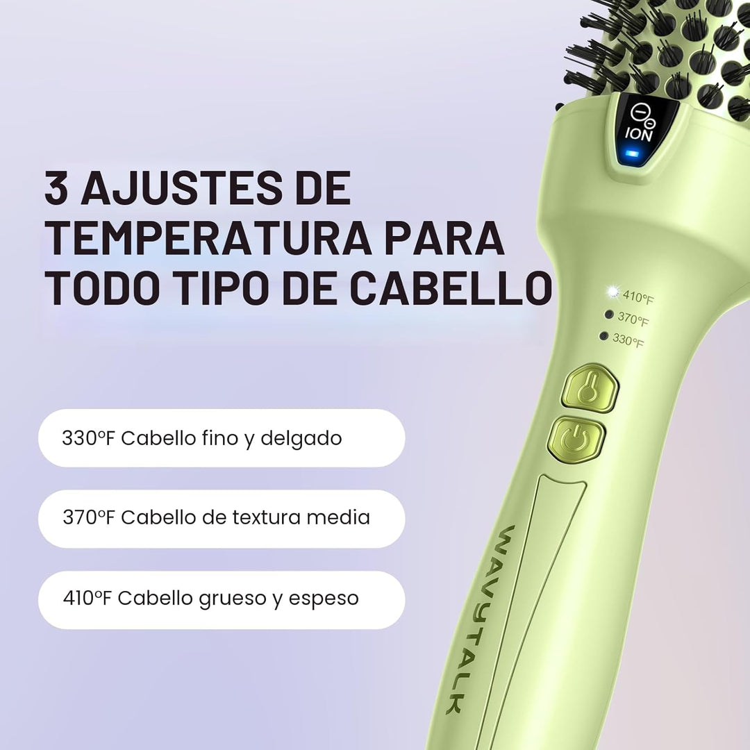 Wavytalk Cepillo térmico, cepillo redondo iónico de 1.5 pulgadas Bl...