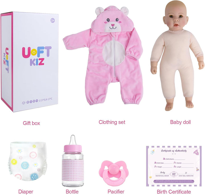 UOFTKIZ Baby Dolls Girl - Muñeca de bebé de la vida real de 17 pulg...