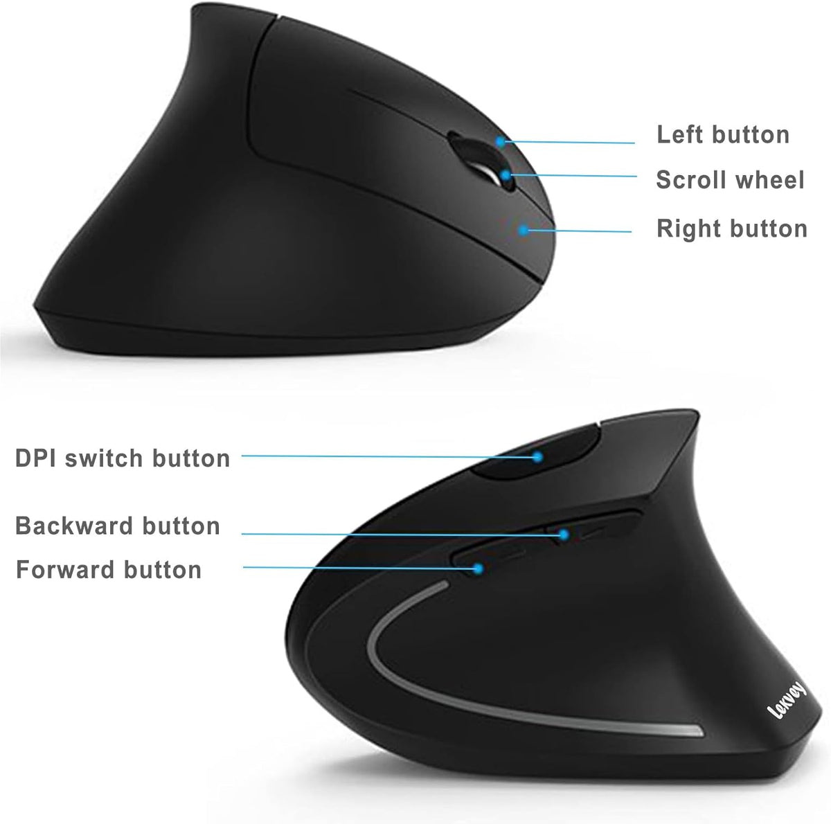 Ratón ergonómico, LEKVEY ratón vertical inalámbrico recargable - ra...