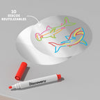 Discovery™ Doodle Projector Light Art Station – Incluye 6 marcadores de borrado en seco, 10 discos de dibujo reutilizables, proyecta dibujos en paredes y techos | Kit de arte y manualidades para niños