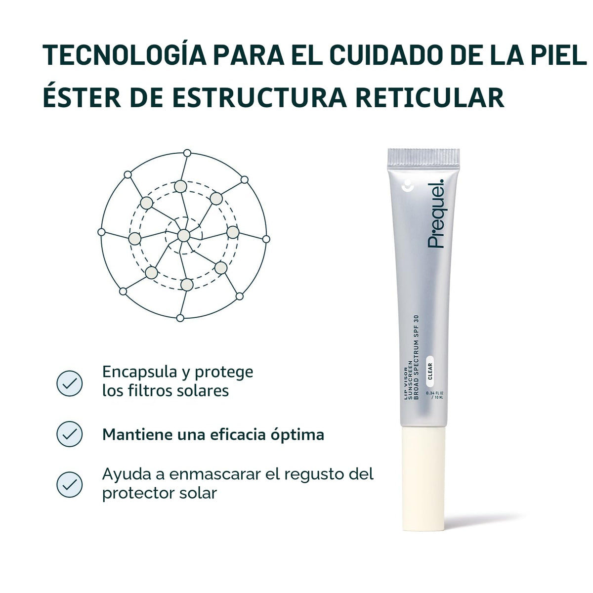 Prequel Skin Lip Visor, bálsamo labial transparente con SPF 30 PA +...