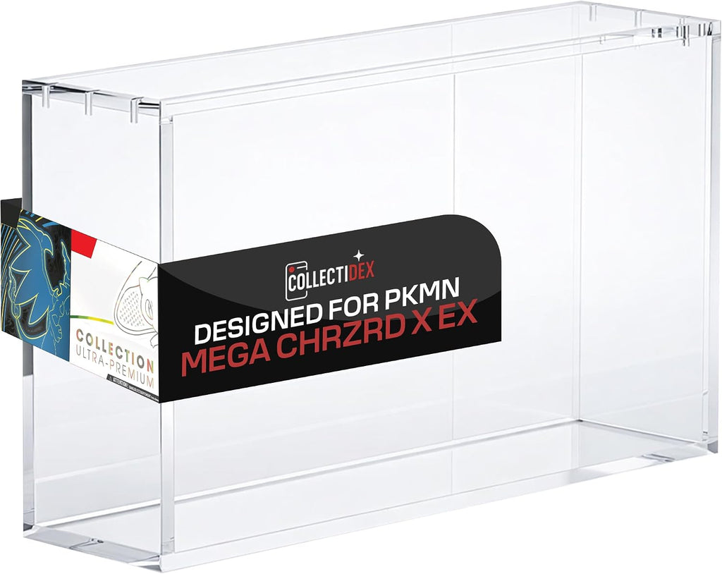 Vitrina acrílica para 151 UPC y Mega CHARZRD X ex Ultra-Premium Collection UPC - Tapa magnética 8+0.197 in Acrílico - Compatible con Mega Charzrd X ex UPC y 151 UPC