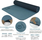 Tapete de yoga antideslizante, ecológico, con funda de transporte, tapete de yoga profesional para mujeres, tapete de entrenamiento para el hogar, pilates y ejercicios de piso