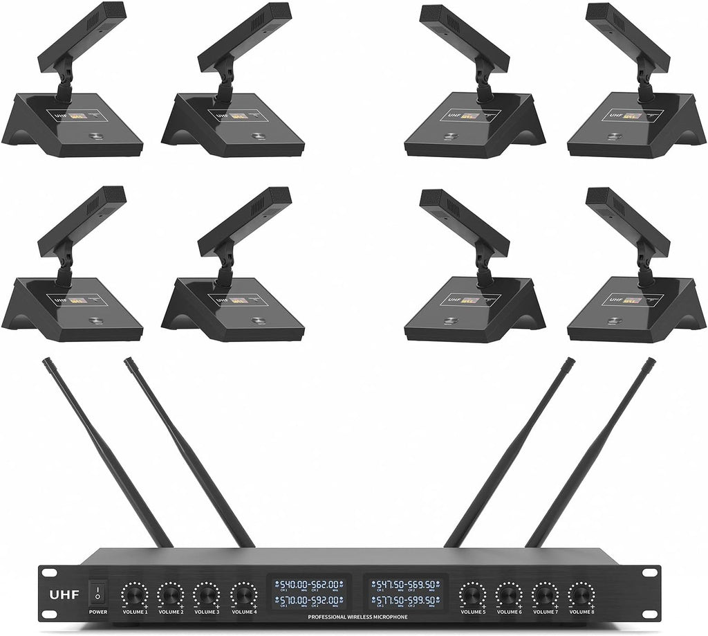 XTUGA Sistema de micrófono inalámbrico para conferencias YT8, micrófonos, Desktop Microphone