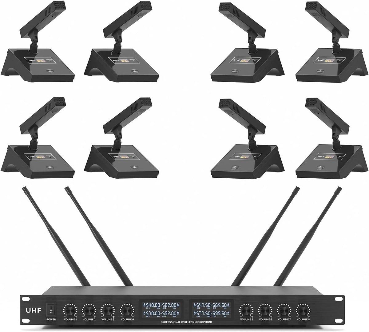 XTUGA Sistema de micrófono inalámbrico para conferencias YT8, micrófonos, Desktop Microphone