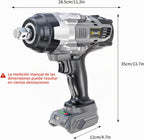 DIYtoolifz Llave de impacto inalámbrica de 3/4 "compatible con batería Dewalt de 20 V: 1850FT-LBS(2500N.m) Destornillador de impacto de alto par, parada automática de marcha atrás, impacto resistente de 4 velocidades para automóvil/camión/cortacésped
