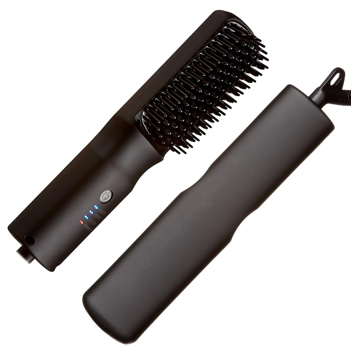 Red by Kiss Cepillo alisador de cabello iónico 2 en 1 con revestimiento de cerámica, temperatura ajustable, apagado automático, cerdas protectoras de piel y cable giratorio de 360°, suave y estilo en pocos trazos