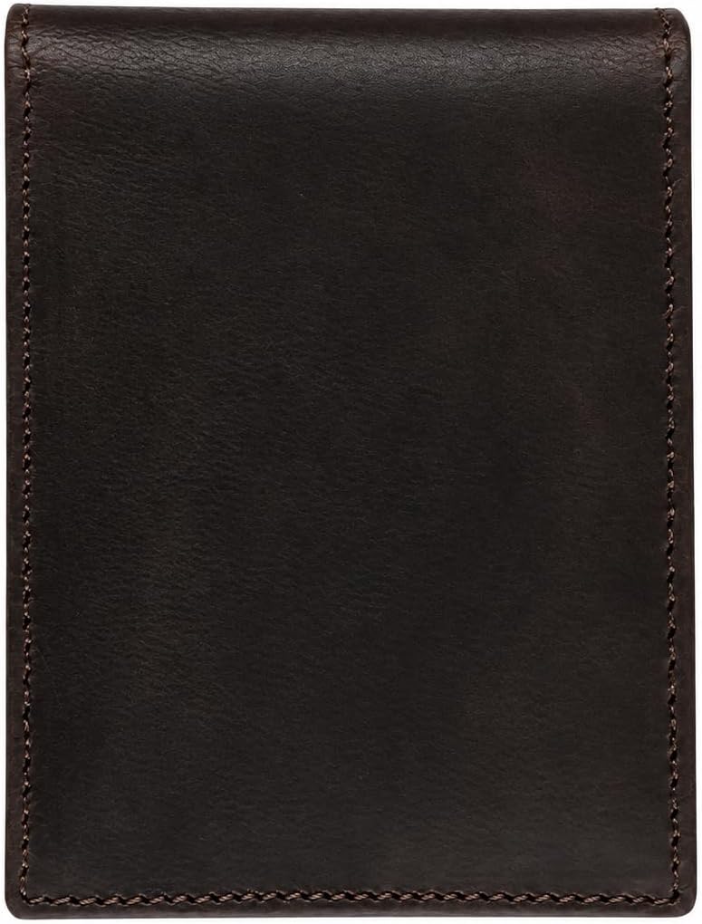 Billetera plegable de cuero de grano superior para hombre