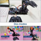 Brazo robot para Arduino, kit de construcción de robot inteligente que puede memorizar y repetir movimientos para principiantes, adolescentes/adultos para aprender electrónica, programación