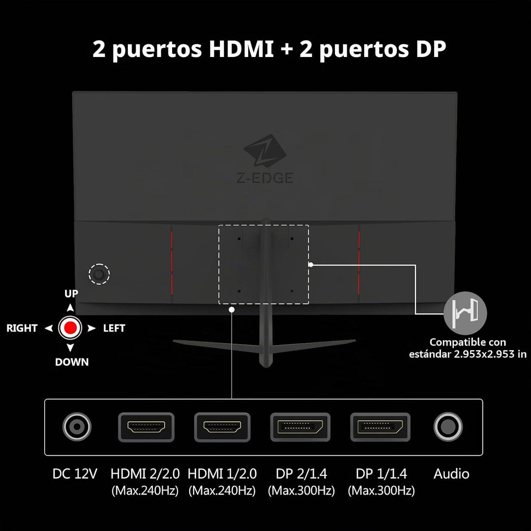 Z-Edge Monitor de juegos de 24.5 pulgadas 300Hz 280Hz 240Hz, UG25S...