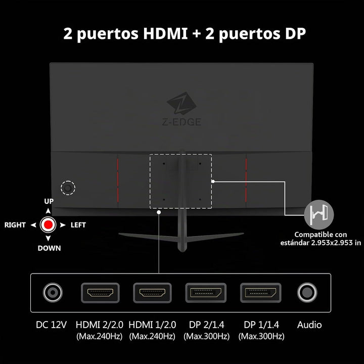 Z-Edge Monitor de juegos de 24.5 pulgadas 300Hz 280Hz 240Hz, UG25S...