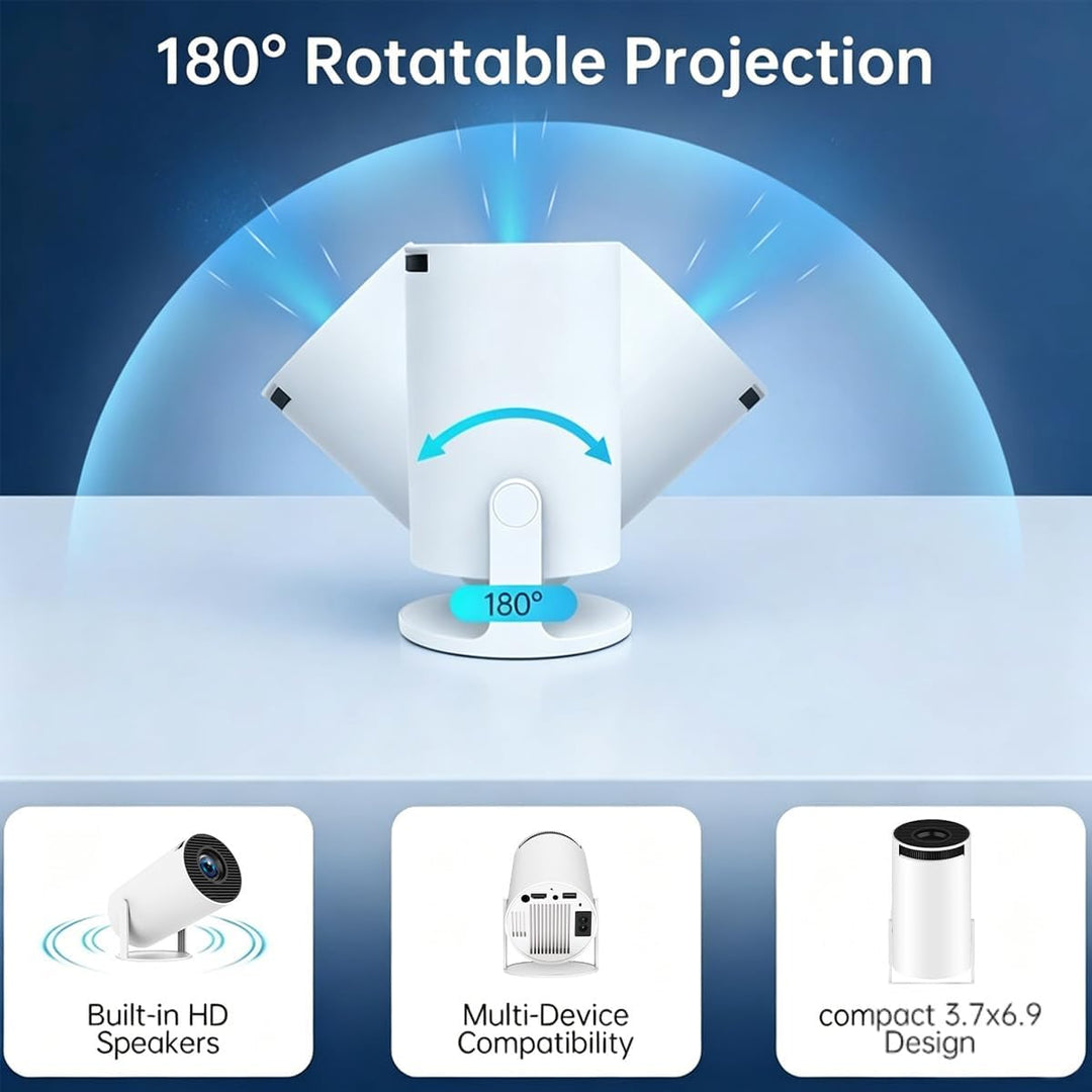 Aplicaciones integradas: mini proyector con WiFi y Bluetooth, compa...