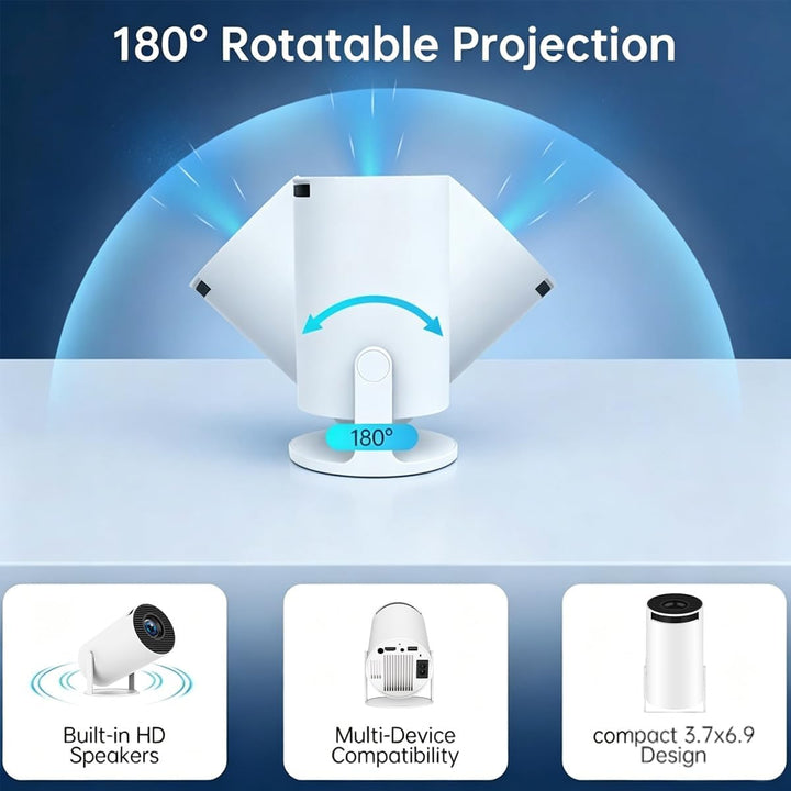 Aplicaciones integradas: mini proyector con WiFi y Bluetooth, compa...